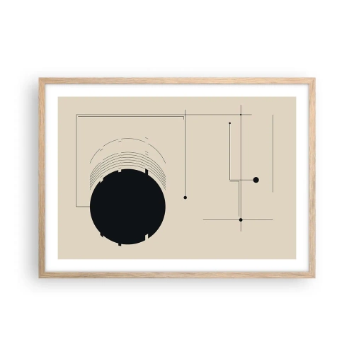 Pôster com moldura de carvalho claro - Composição flexível e dinâmica - 70x50 cm