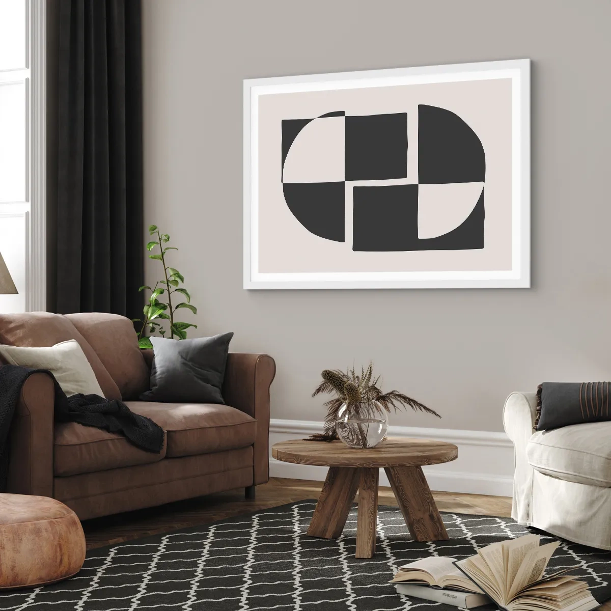 Pôster em moldura branca - Antítese – síntese - 100x70 cm