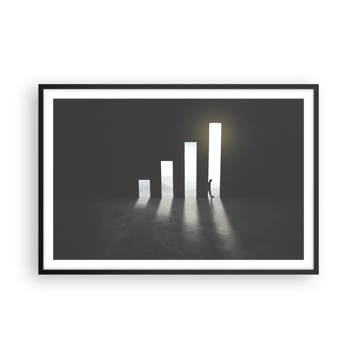 Pôster com moldura preta - Sucesso – impressão - 91x61 cm