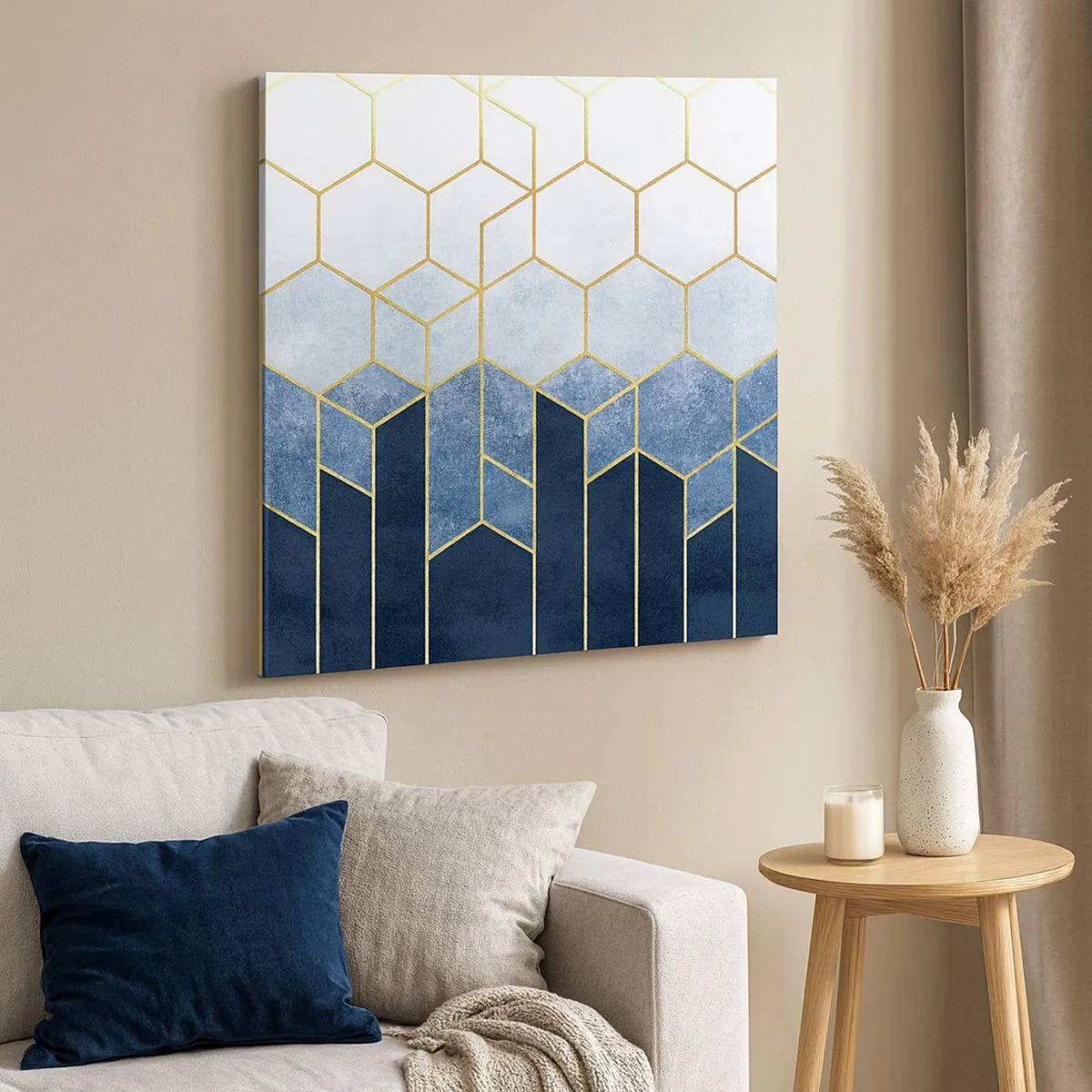 Quadro em tela - Composição em ritmo sincopado - 30x30 cm