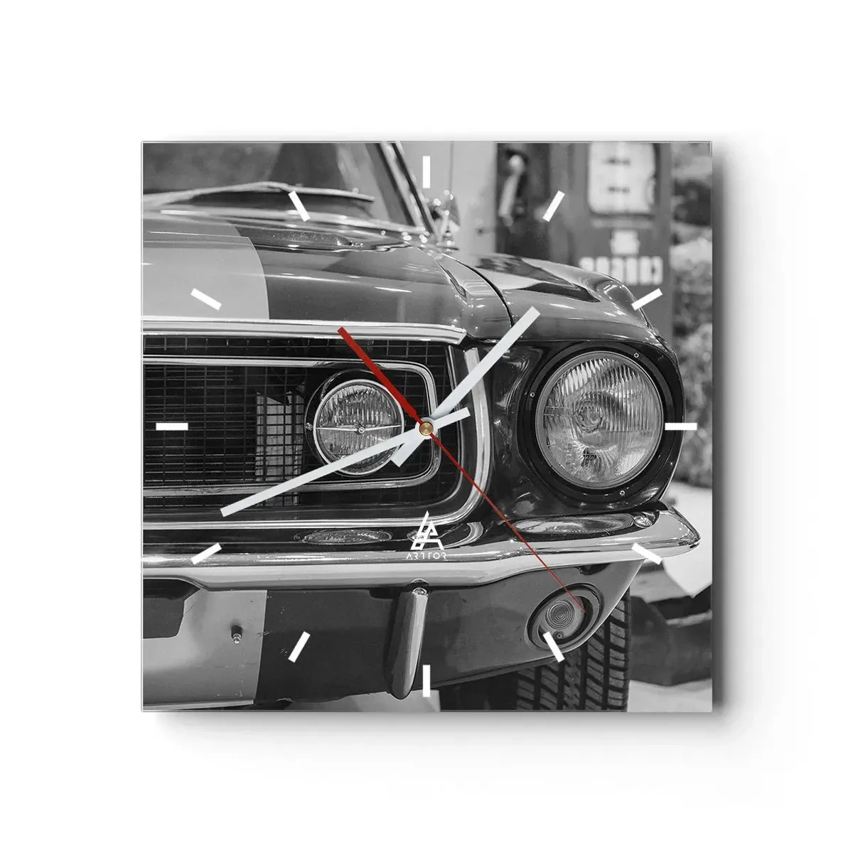 Relógio de parede - Relógio em vidro - Condução perigosa - 40x40 cm