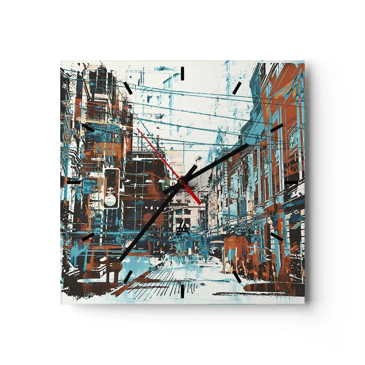 Relógio de parede - Relógio em vidro - Um desgastado percurso urbano - 30x30 cm