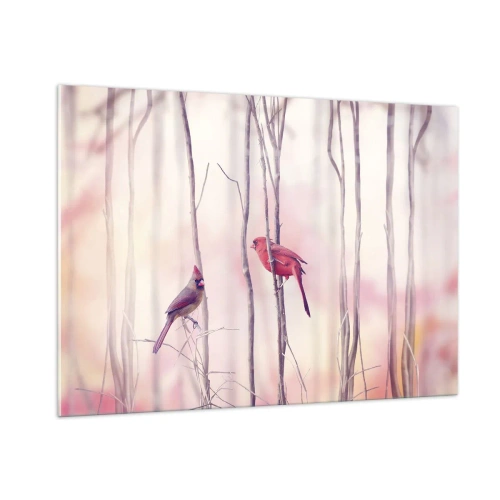 Quadro em vidro - O Conto da floresta rosa - 100x70 cm