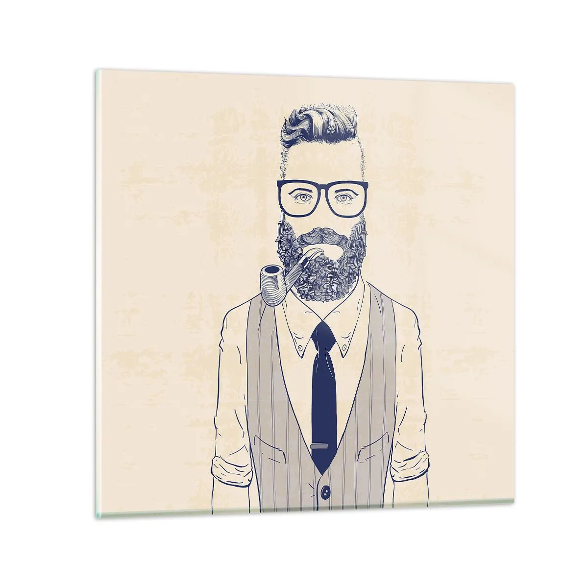 Quadro em vidro - Alegre, masculino e elegante - 30x30 cm
