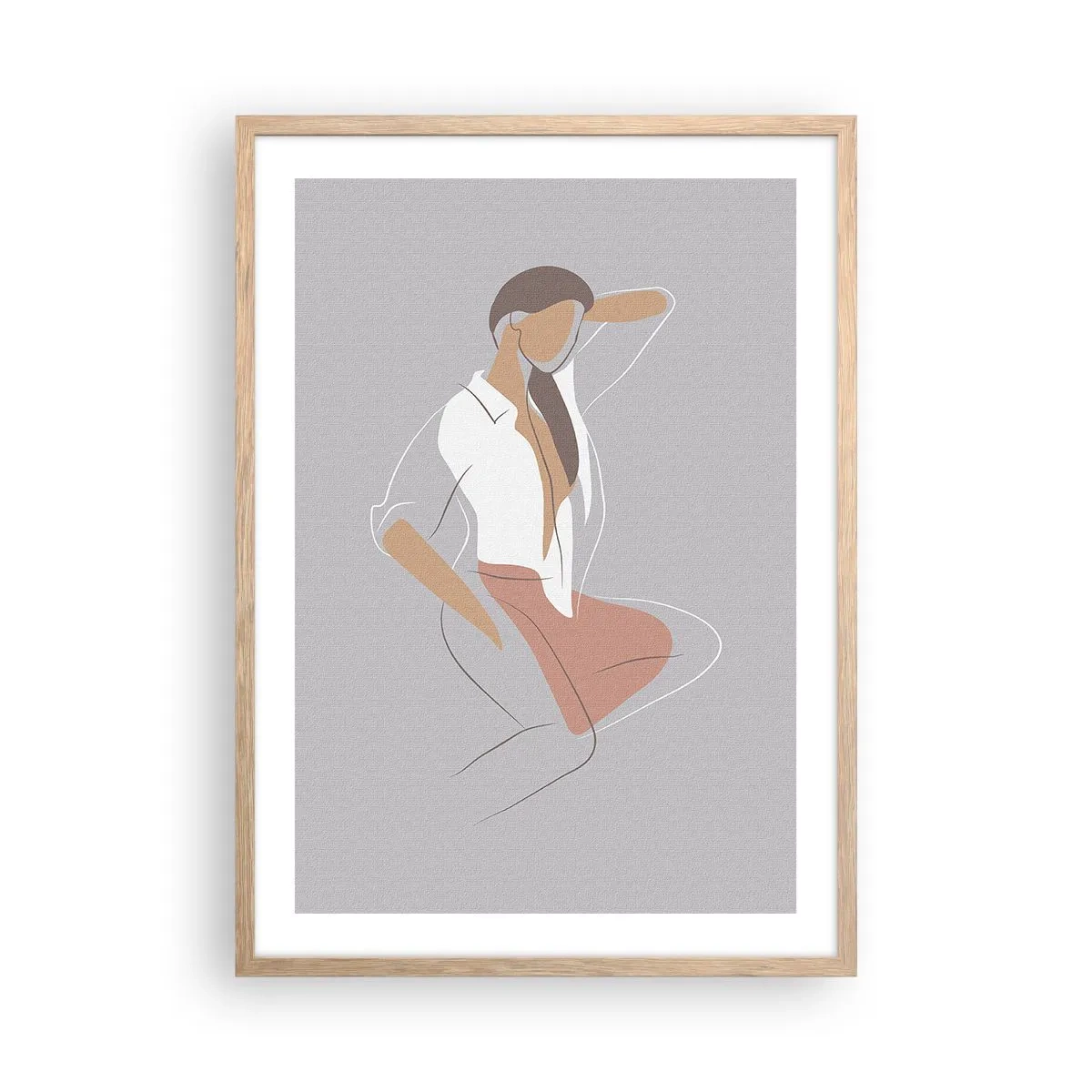 Pôster com moldura de carvalho claro - O esboço do encanto - 50x70 cm