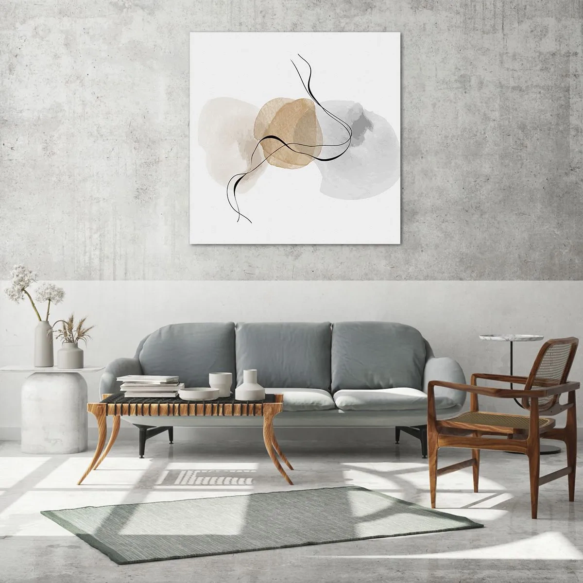 Quadro em vidro - Contas ao vento - 60x60 cm