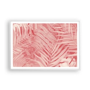 Pôster em moldura branca - Conceito cor-de-rosa - 100x70 cm