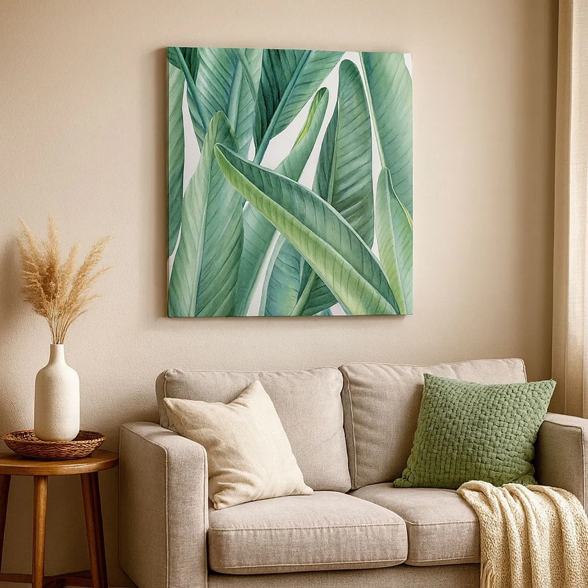 Quadro em tela - O próprio verde - 30x30 cm