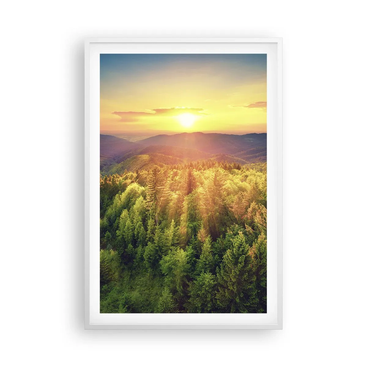 Pôster em moldura branca - Picos e cumes - 61x91 cm