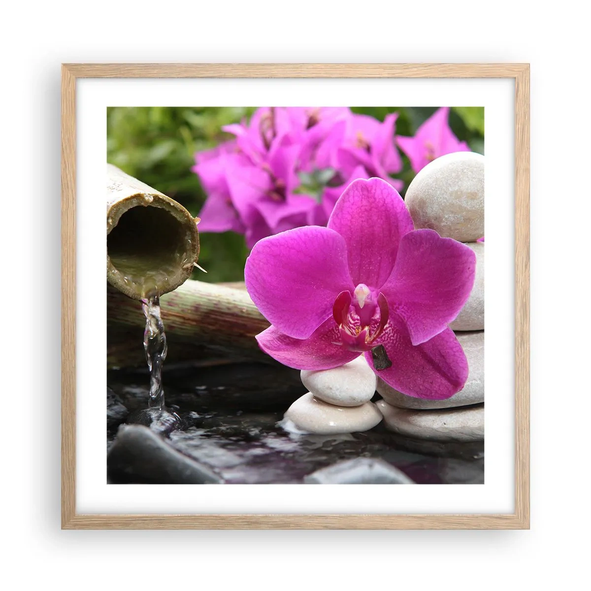 Pôster com moldura de carvalho claro - Descanso imediato - 50x50 cm