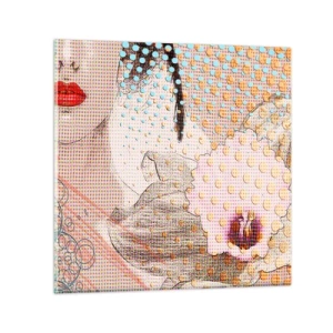 Quadro em vidro - Heroína de cartoon - 50x50 cm