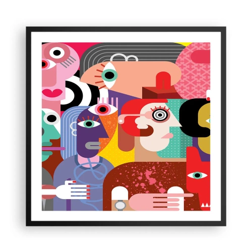 Pôster com moldura preta - Viemos da parte do Sr. Picasso - 60x60 cm