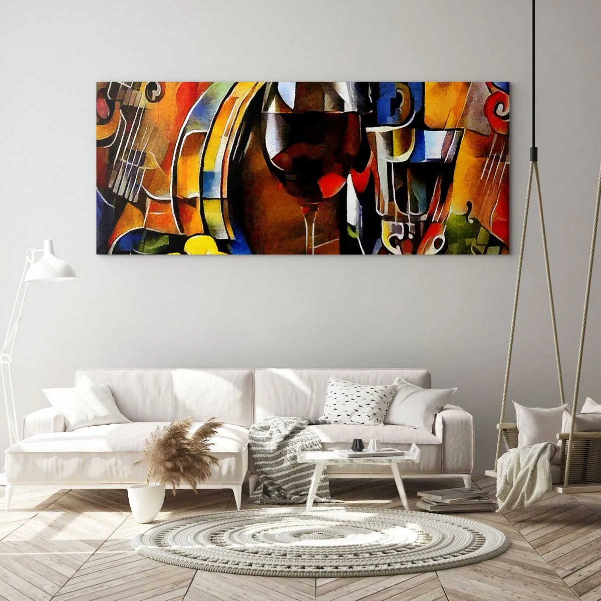 Quadro em vidro - E o mundo ganha cor - 100x40 cm