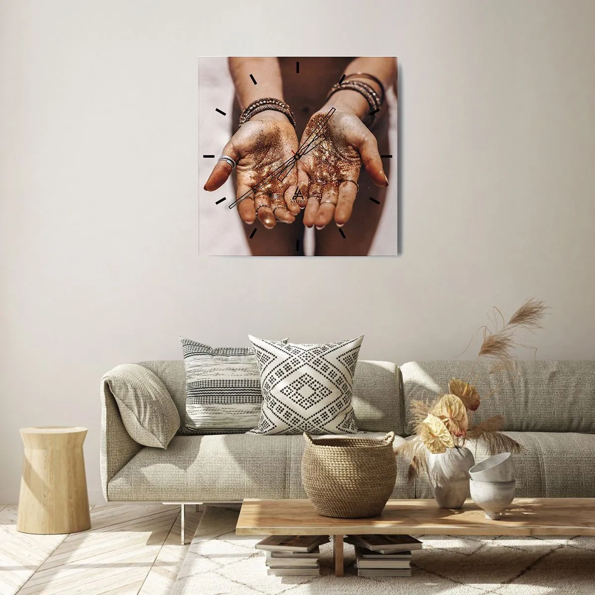 Relógio de parede - Relógio em vidro - Um presente para si - 30x30 cm