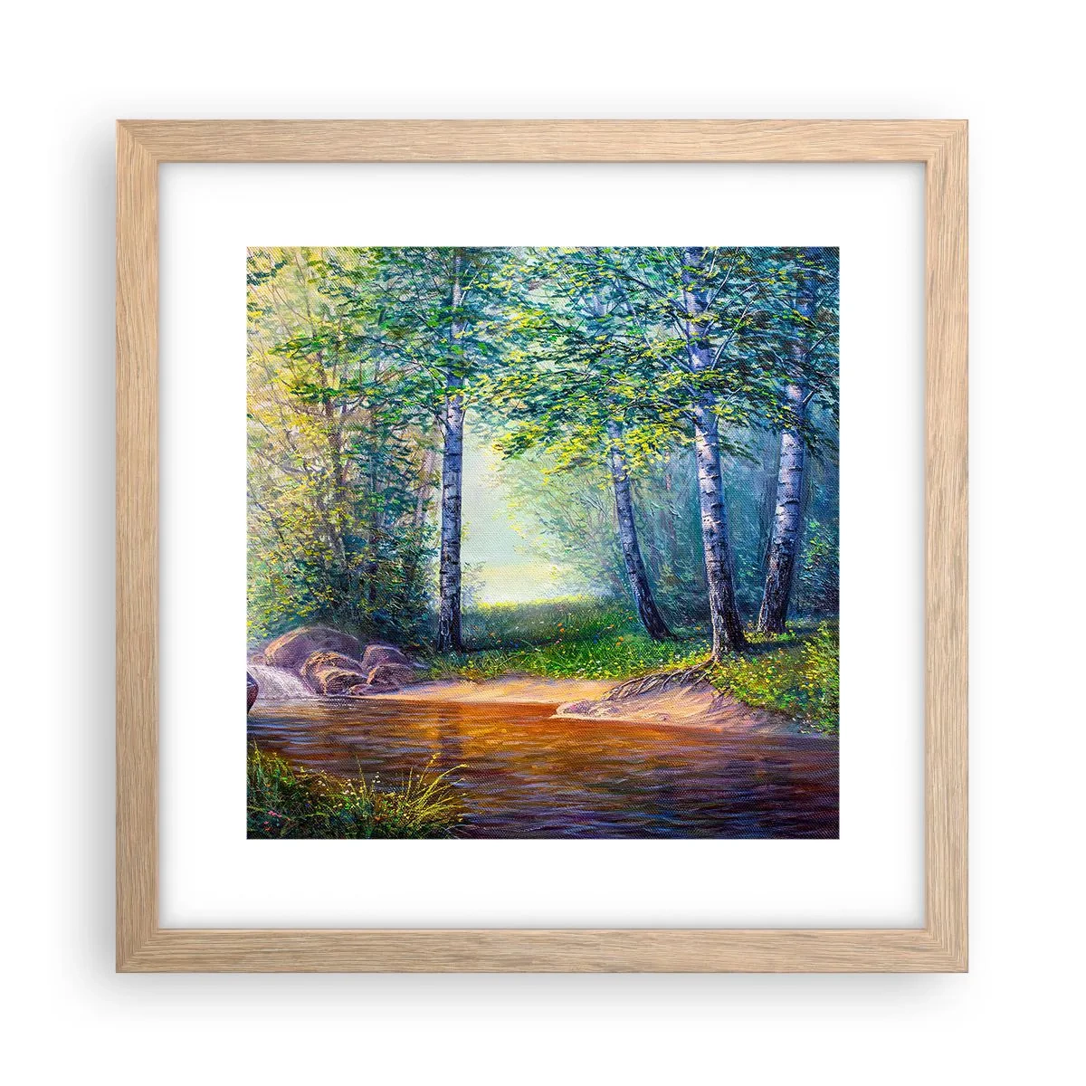 Pôster com moldura de carvalho claro - Cenário idílico - 30x30 cm