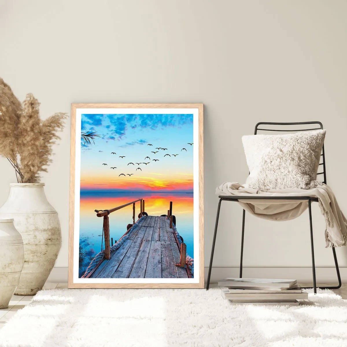 Pôster com moldura de carvalho claro - É hora de voltar... - 70x100 cm