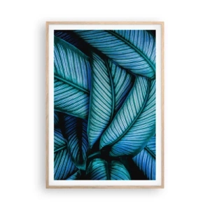 Pôster com moldura de carvalho claro - Linhas de vida - 70x100 cm