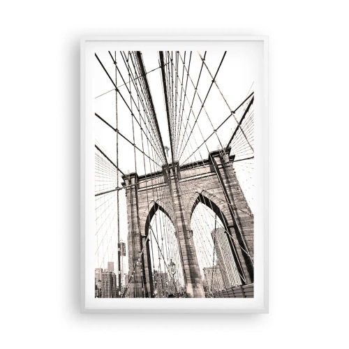 Pôster em moldura branca - Catedral de Nova York - 61x91 cm