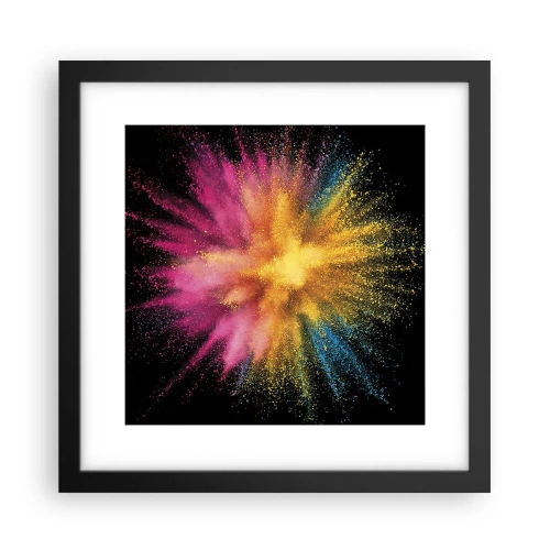 Pôster com moldura preta - O nascimento das cores  - 30x30 cm