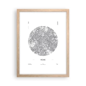 Pôster com moldura de carvalho claro - Anatomia de Roma - 30x40 cm