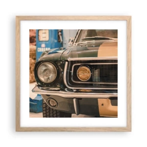 Pôster com moldura de carvalho claro - Encontro com uma lenda - 40x40 cm