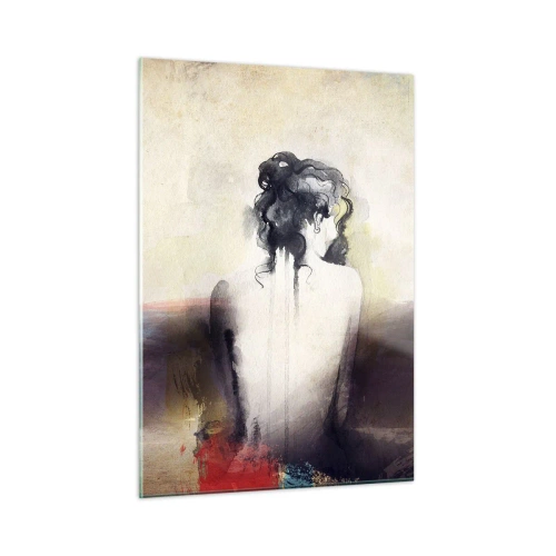 Quadro em vidro - Linhas suaves, formas ovais - 50x70 cm
