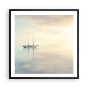 Pôster com moldura preta - Num mar de silêncio - 60x60 cm