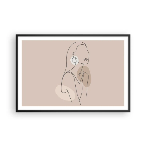 Pôster com moldura preta - Um ícone da feminilidade - 91x61 cm