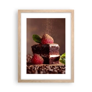 Pôster com moldura de carvalho claro - A vida é doce - 30x40 cm