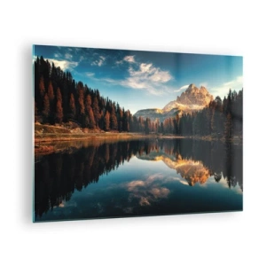 Quadro em vidro - Paisagem dupla - 70x50cm - Paisagem dupla - Decoração de parede moderna para a sala de estar e quarto ARTTOR