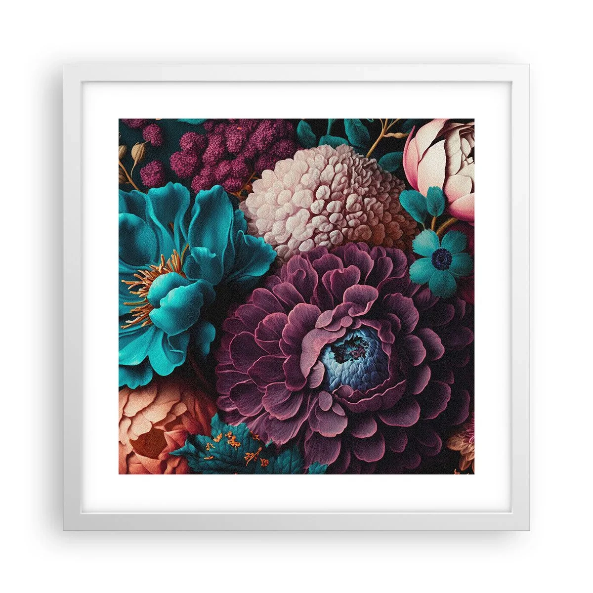 Pôster em moldura branca - Natureza em abundância - 40x40 cm