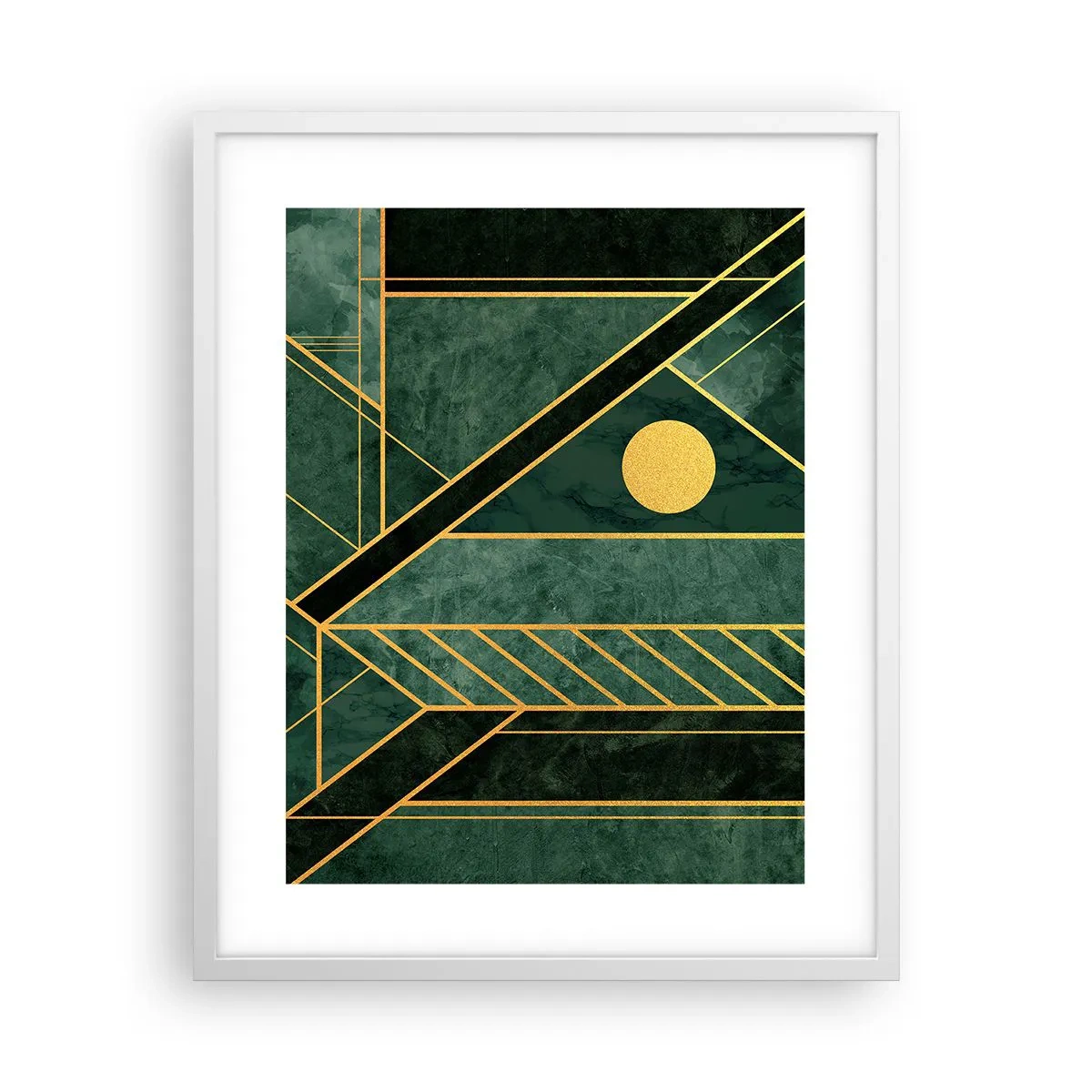 Pôster em moldura branca - A dinâmica do ouro e do azul - 40x50 cm