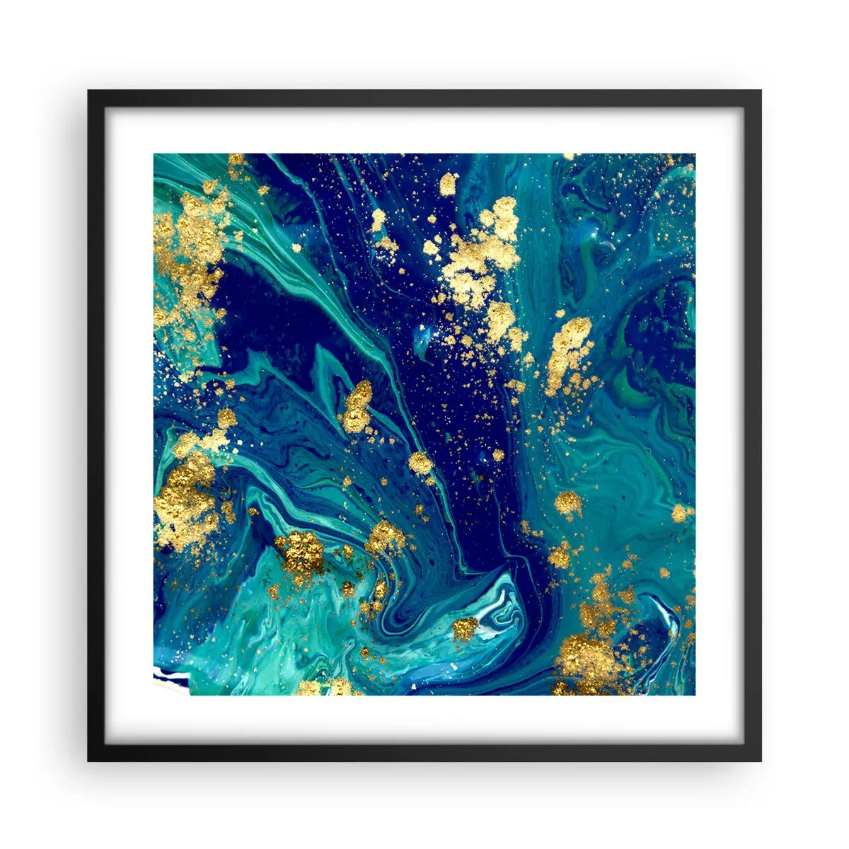 Pôster com moldura preta - Flocos de sol  - 50x50 cm