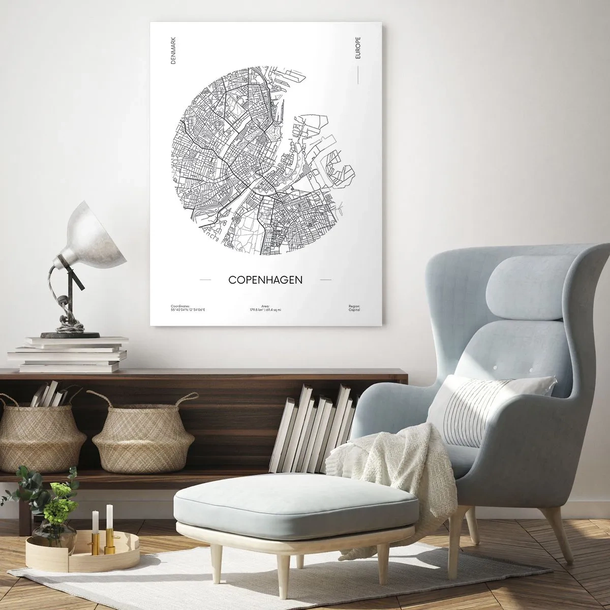 Quadro em vidro - Anatomia de Copenhague - 50x70 cm