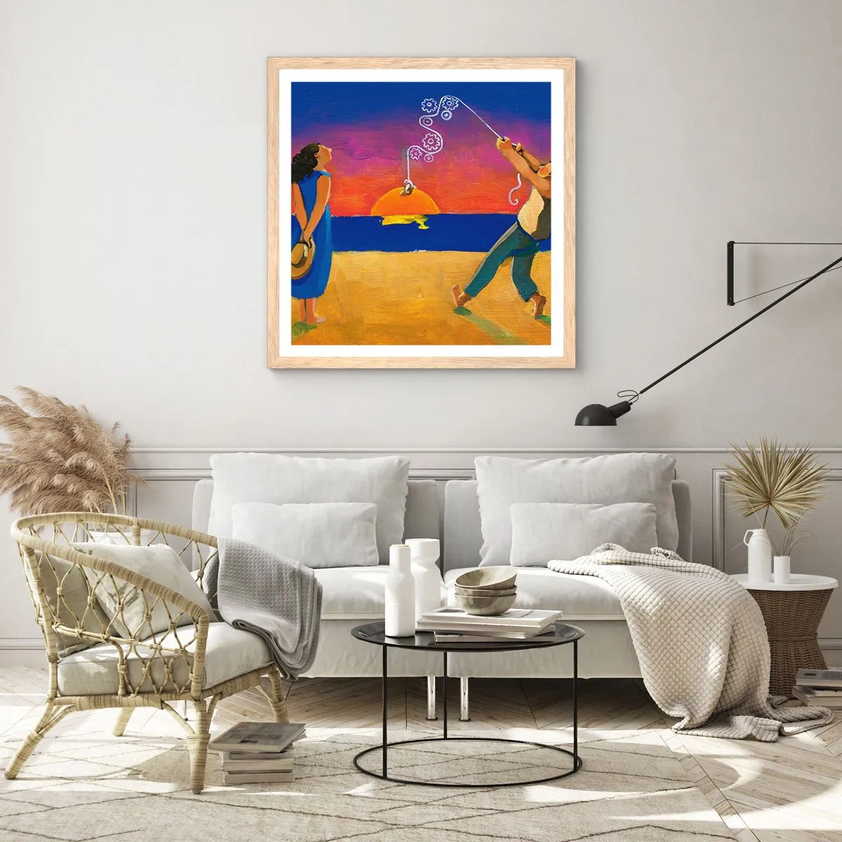 Pôster com moldura de carvalho claro - Mais do que uma estrela do céu - 40x40 cm