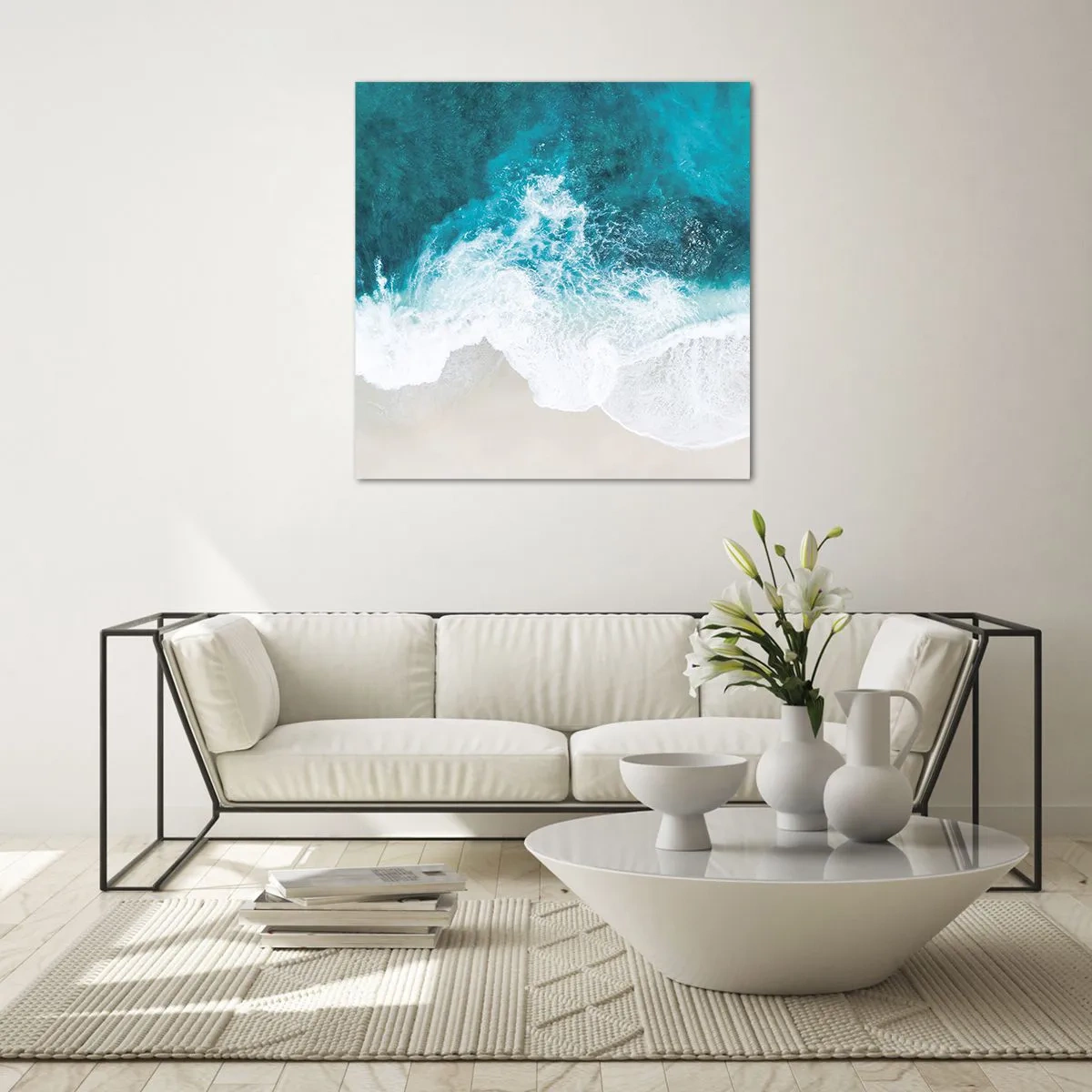 Quadro em vidro - Carícia natural - 60x60 cm