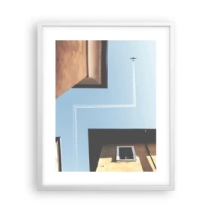 Pôster em moldura branca - Acima do labirinto da cidade - 40x50 cm