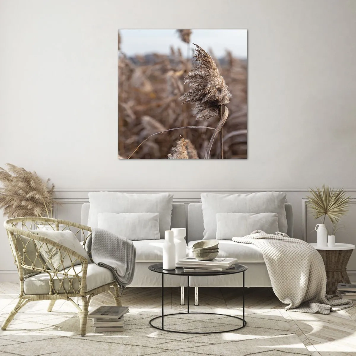 Quadro em vidro - É hora de voar com o vento - 60x60 cm