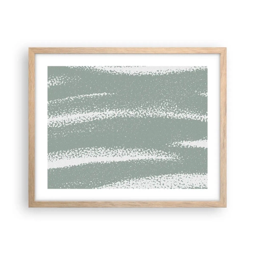 Pôster com moldura de carvalho claro - Abstração em um clima de inverno - 50x40 cm