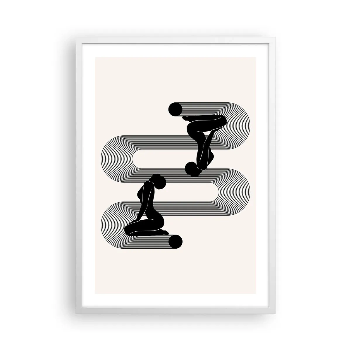 Pôster em moldura branca - Simetria sensual - 50x70 cm