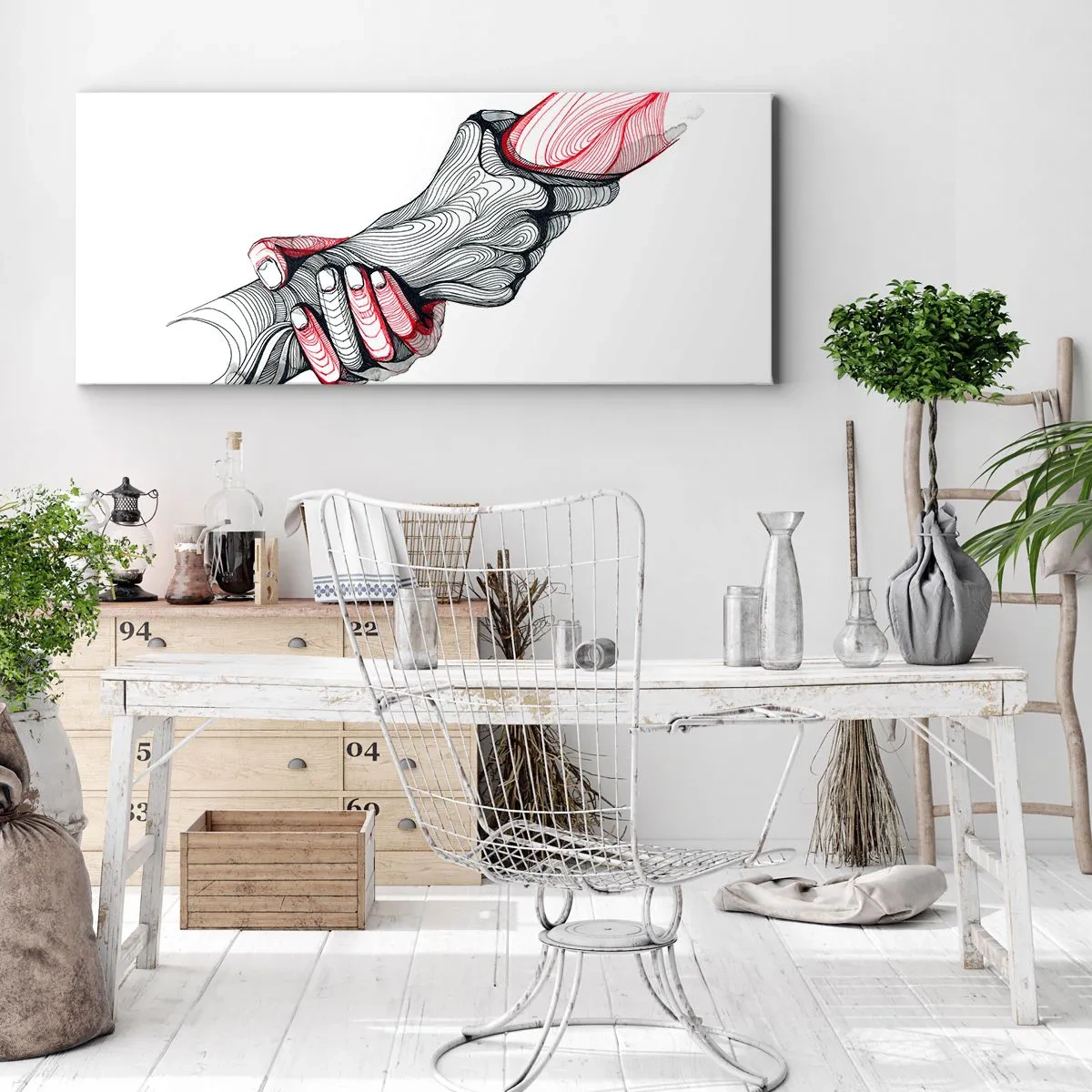 Quadro em tela - Está em boas mãos - 100x40 cm