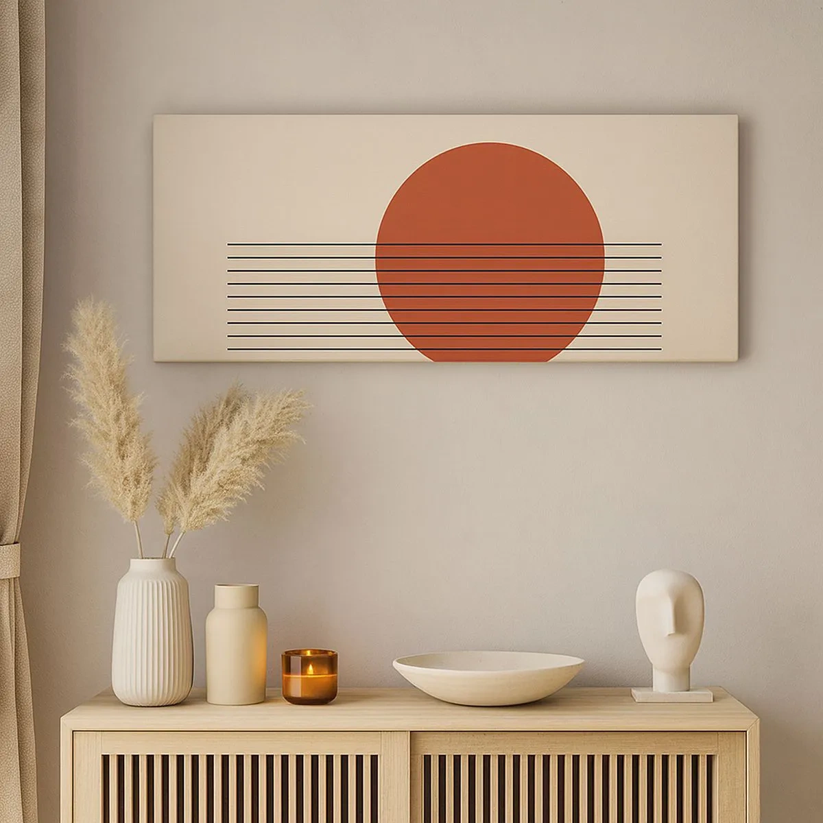 Quadro em tela - Em círculo e mais além - 100x40 cm