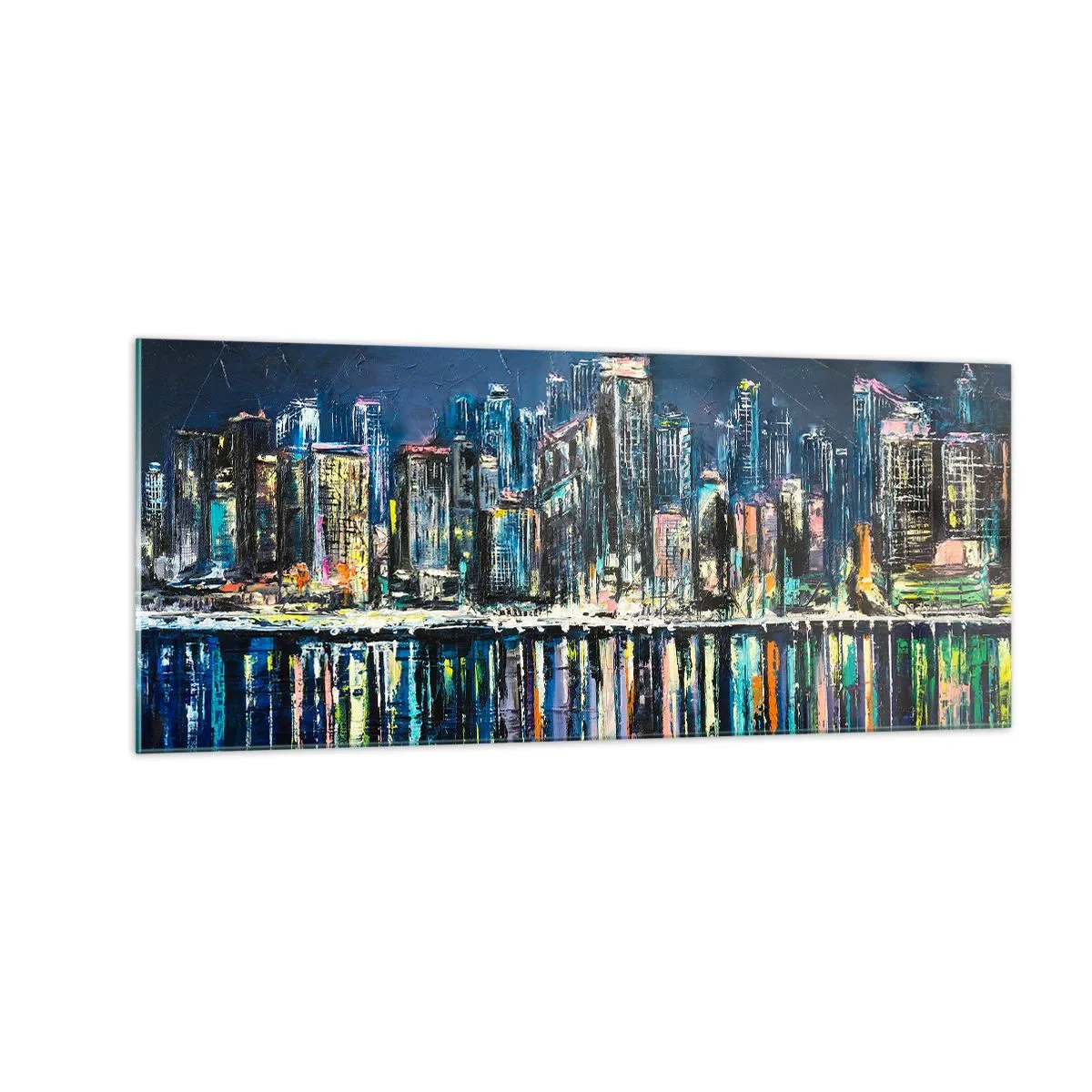 Quadro em vidro - Cascata de luzes - 100x40 cm