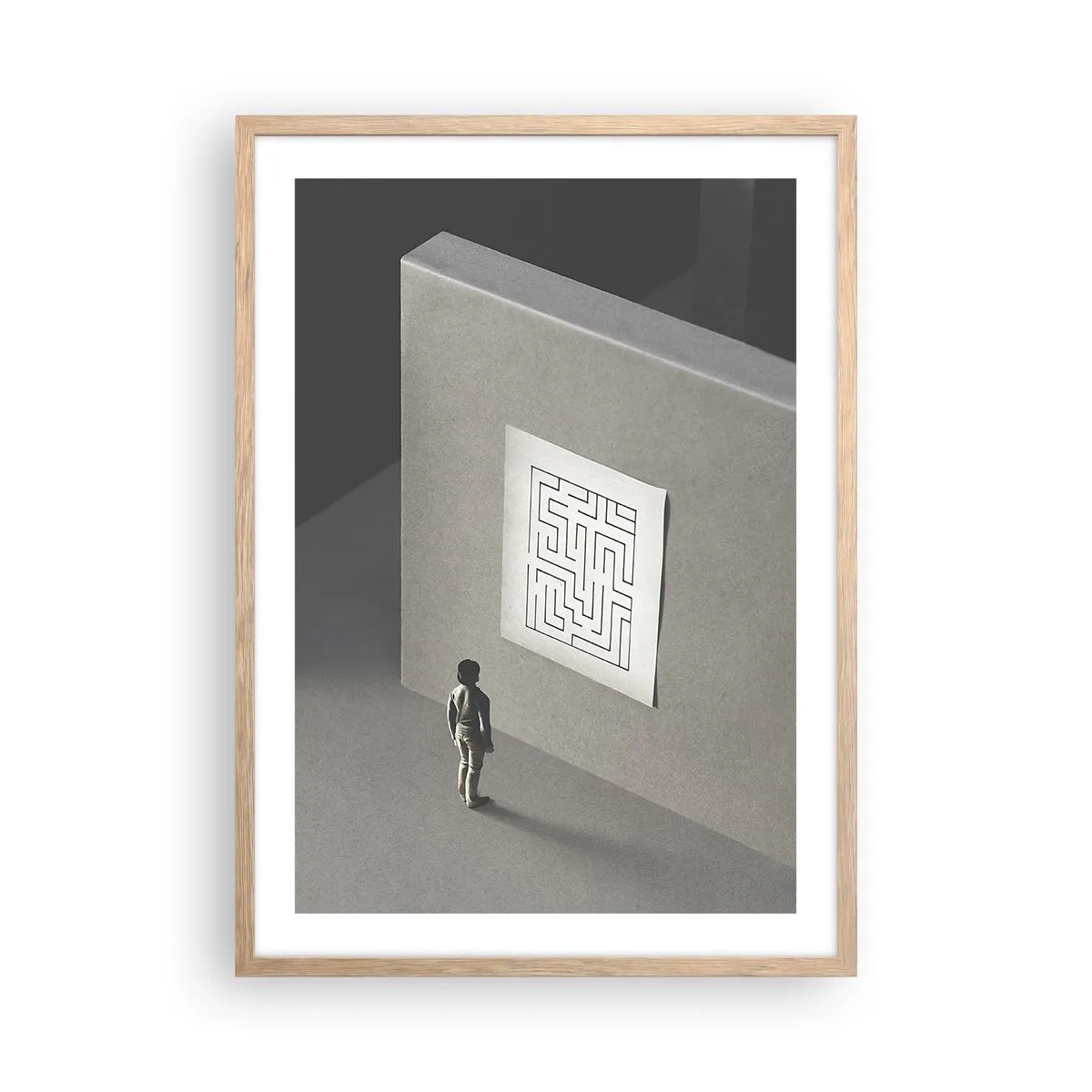 Pôster com moldura de carvalho claro - Mas onde estou? - 50x70 cm