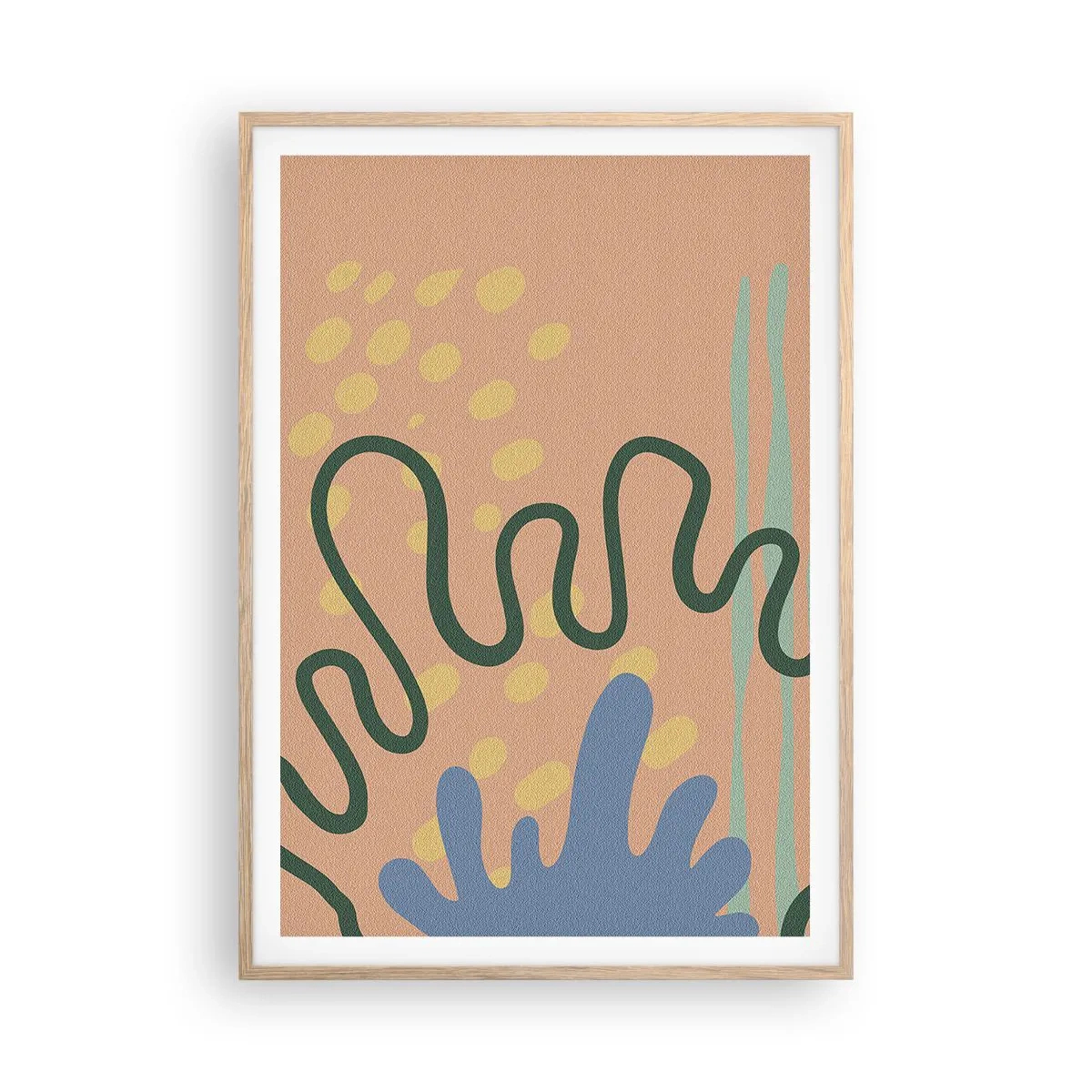 Pôster com moldura de carvalho claro - Abstração: diversidade da natureza - 70x100 cm