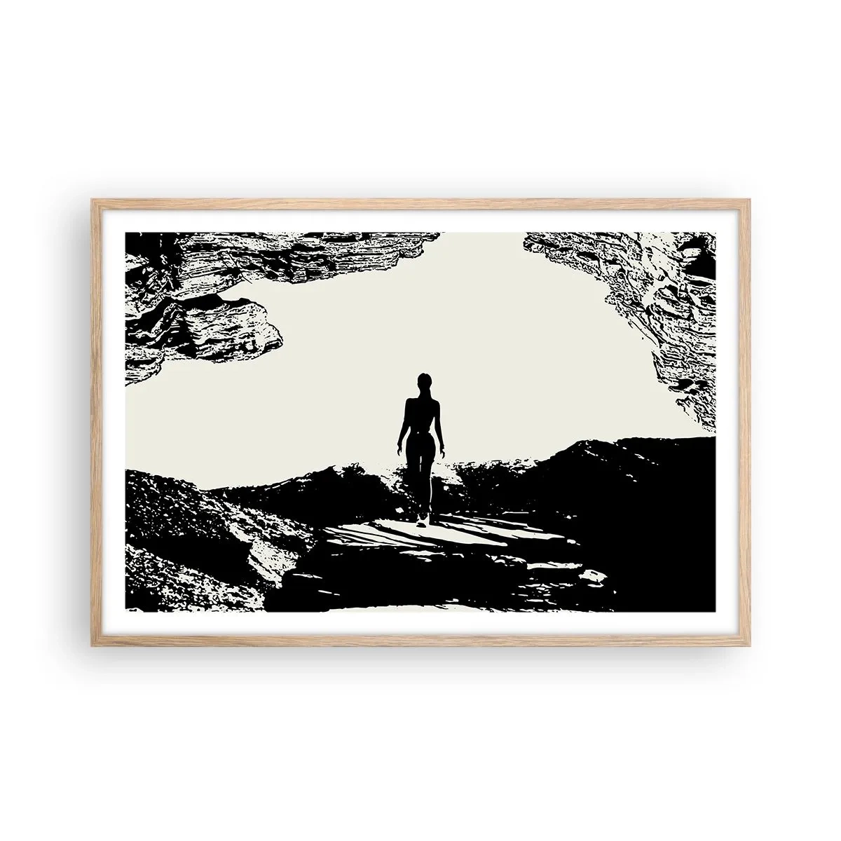 Pôster com moldura de carvalho claro - Novo visual - 91x61 cm