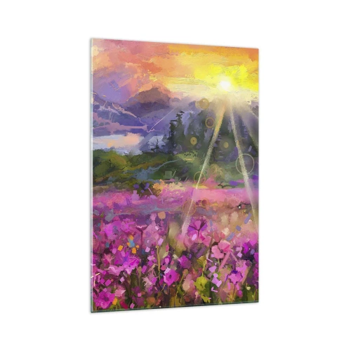 Quadro em vidro - No vale sob os cuidados do sol - 70x100 cm