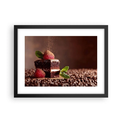 Pôster com moldura preta - A vida é doce - 40x30 cm