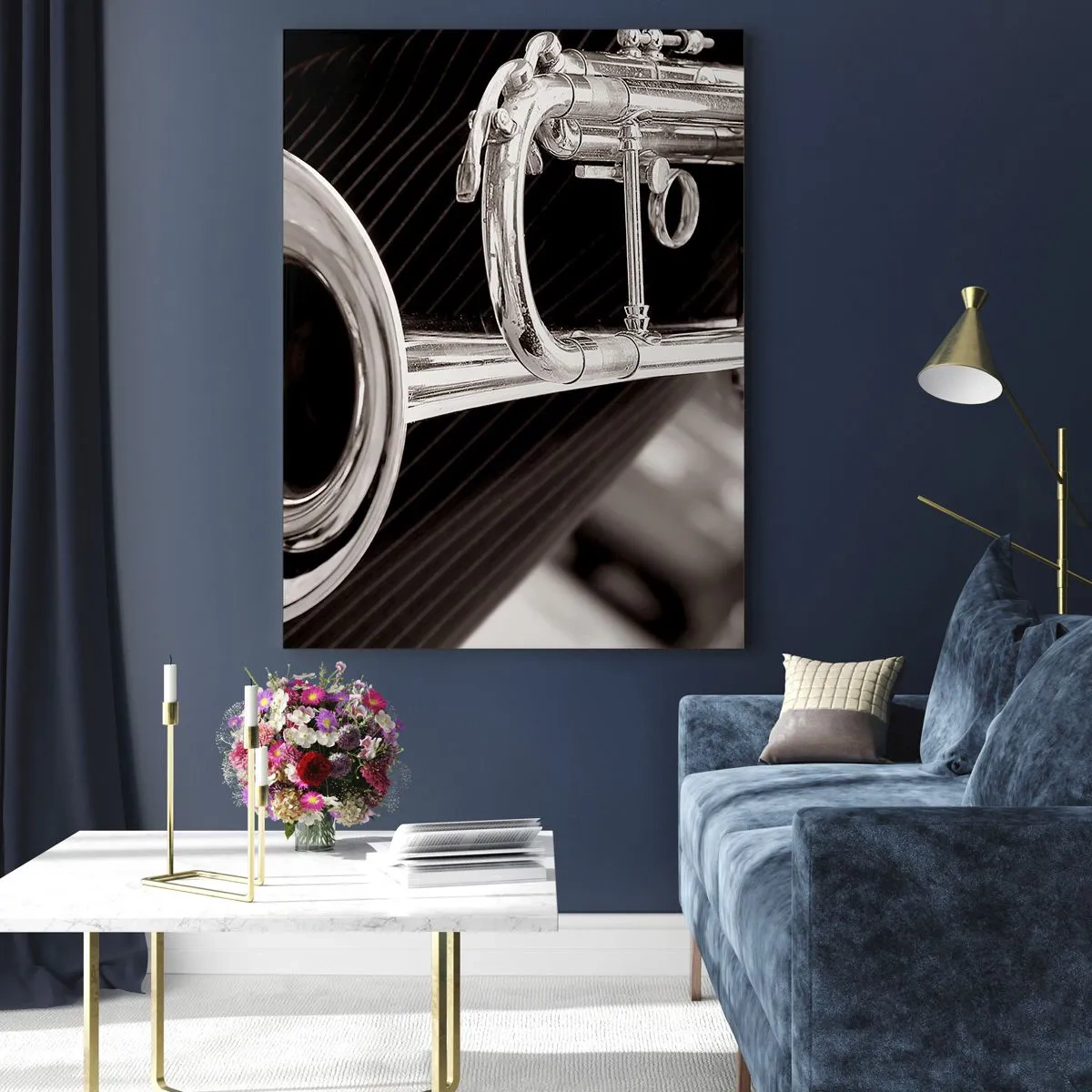 Quadro em vidro - Uma viagem musical aos anos 30 - 50x70 cm