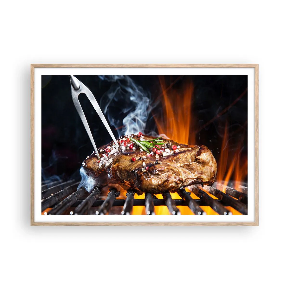 Pôster com moldura de carvalho claro - Suculenta e de bom cheiro - 100x70 cm